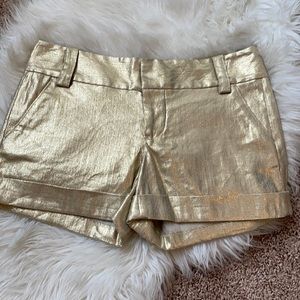 NWT Alice + Olivia metallic linen shorts sz 6